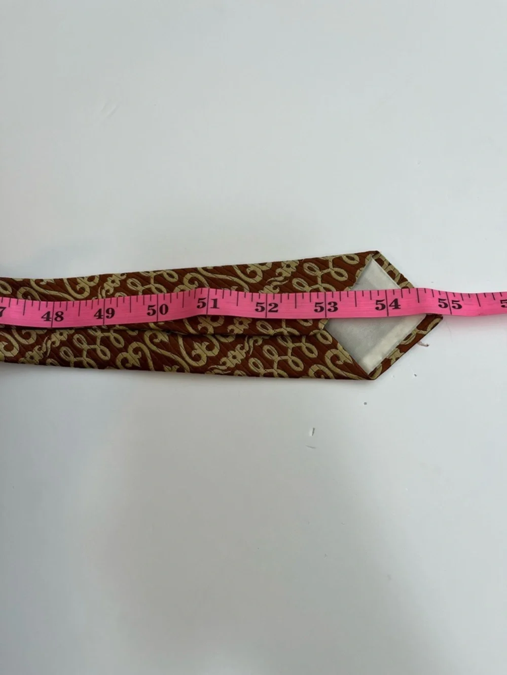 VTG Stern Brothers Tiffany Collection geometric pattern brown and yellow tie